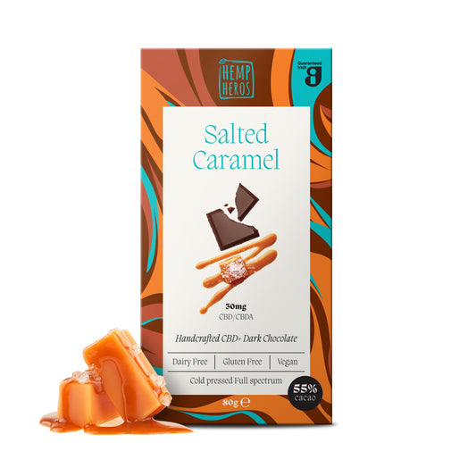 CBD Dark Chocolate – Salted Caramel